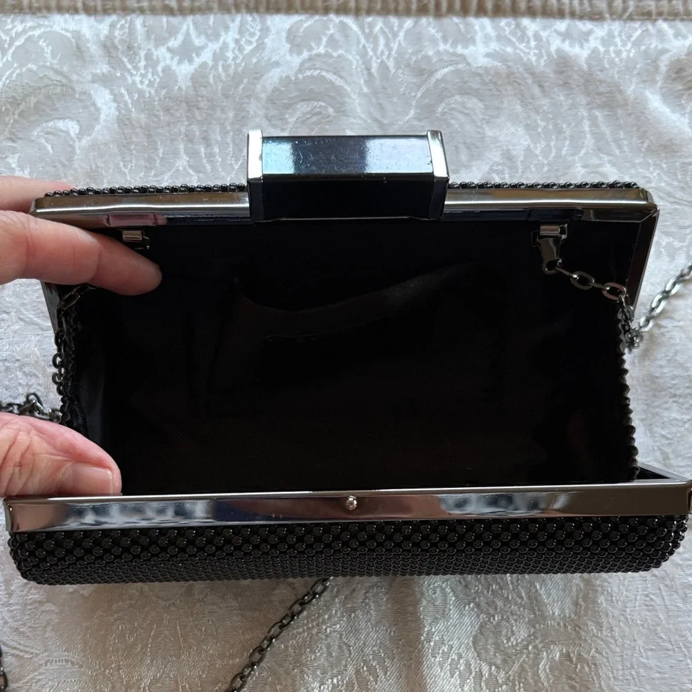 Black Beaded Clutch by Jessica McClintock